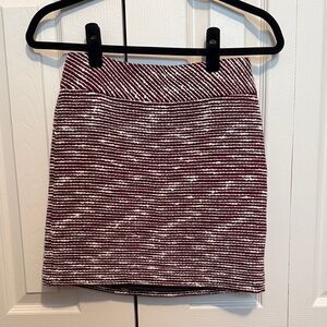 Tweed Loft Burgundy and White Skirt